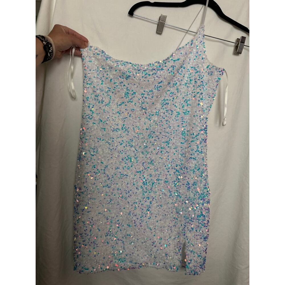 White Mini Sequin Dress